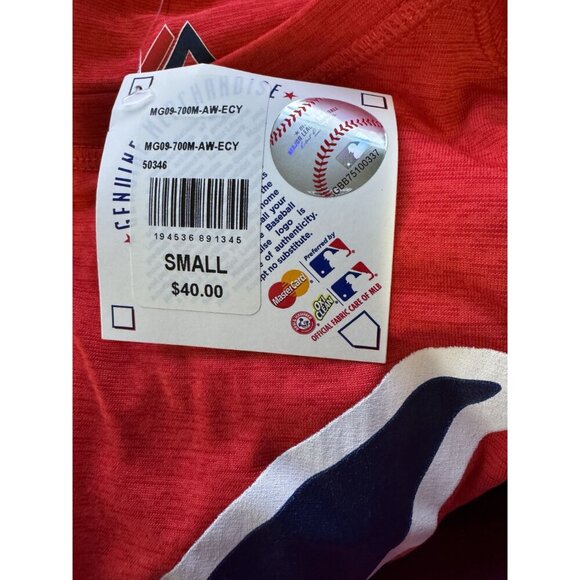 Atlanta Braves Long Sleeve Shirt MLB Baseball Logo Red Adult Size Small S NWT - Picture 6 of 8